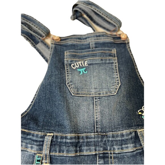 Jordache Girls Fringe Hem Shortalls With Science Themed Patches Size‎ XXL 18 - Picture 4 of 11